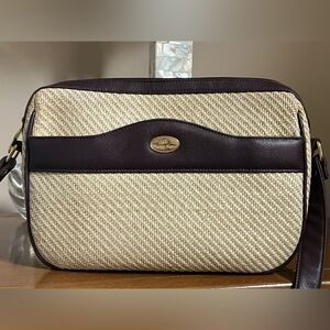 Etienne Aigner Woven Straw Leather Shoulder/Crossbody Bag